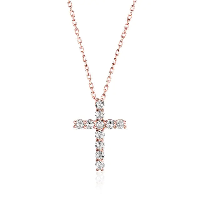 Moissanite Cross Pendants For Women WEM Support (www.WEM.support)