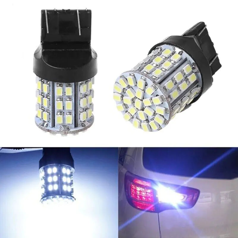 4X 3157 3156 64SMD LED Reverse Tail Brake Turn Signal DRL Light Bulb 6000K White WEM Support (www.WEM.support)