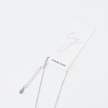 Double Stone Pendant Sterling Silver Necklace WEM Support (www.WEM.support)