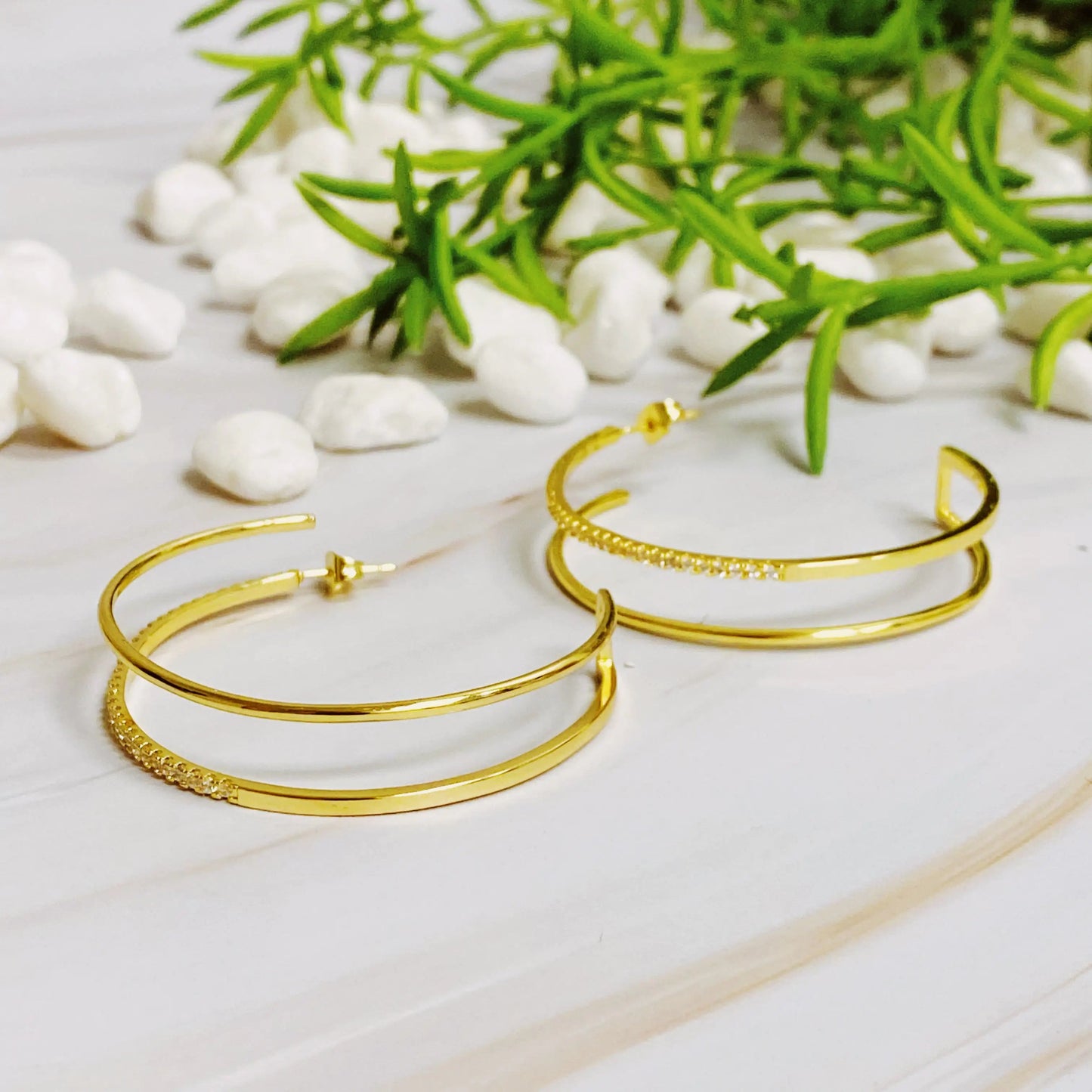 Doubled Open Top Hoop Earrings WEM Support (www.WEM.support)