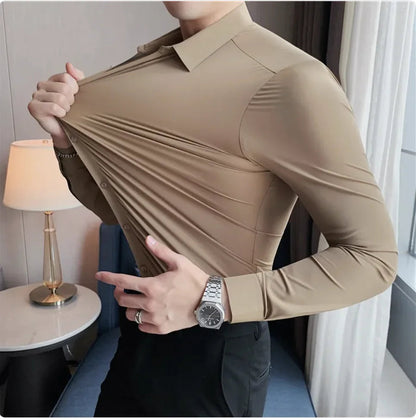 Men's Seamless Elastic Long-Sleeve Shirt HejK.com