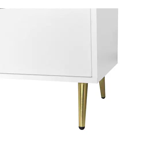 Seven Drawers Large Chest Of Drawer Cabinet With Golden Handle And Golden Legs White Color WEM Support (www.WEM.support)