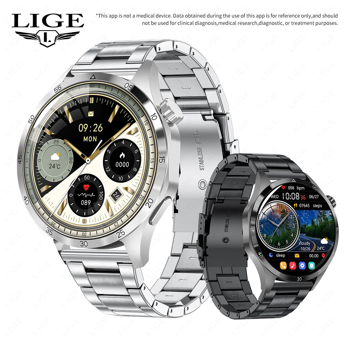 Relógio Inteligente Esportivo à Prova D'água com Chamada Bluetooth HejK.com