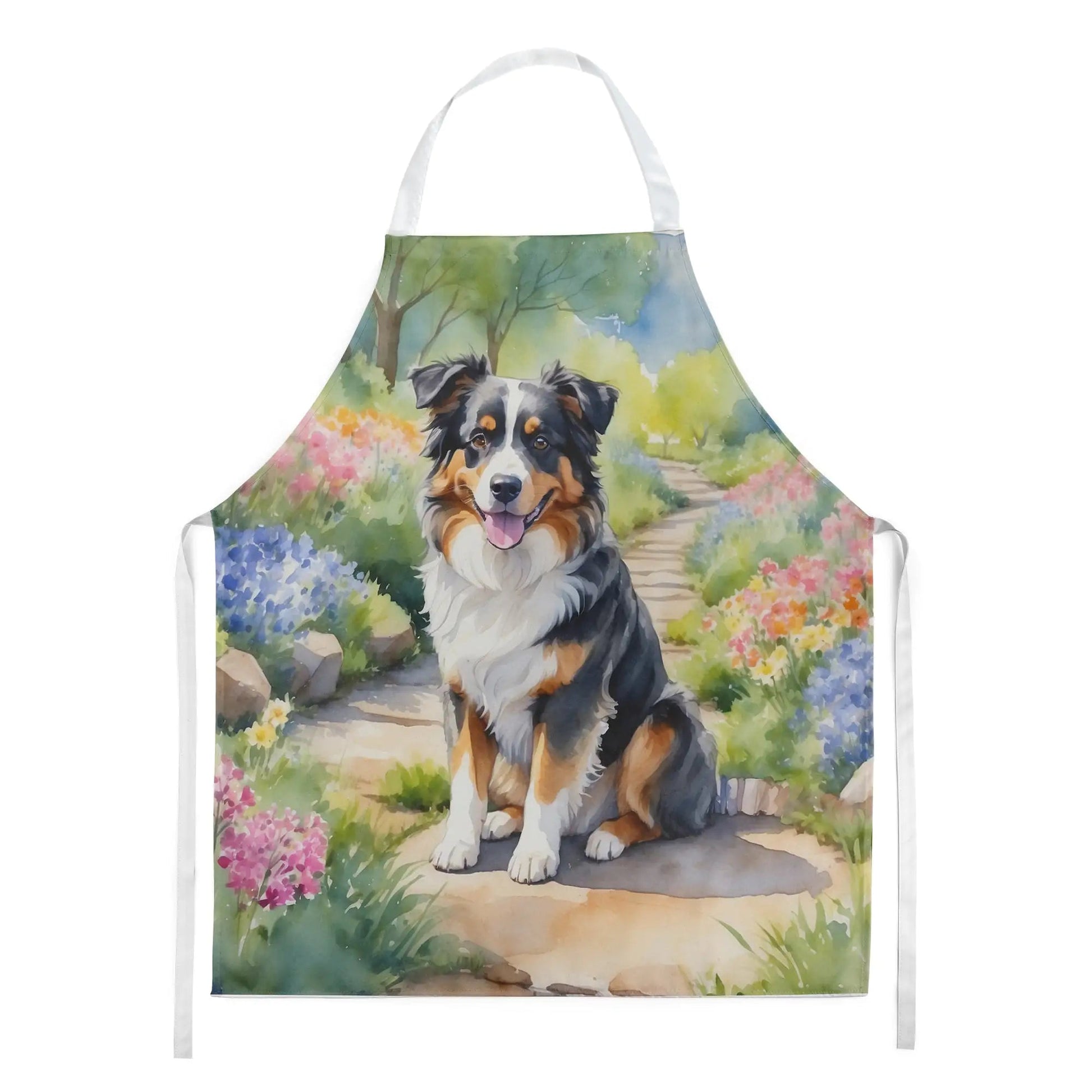 Australian Shepherd Spring Garden Apron WEM Support (www.WEM.support)