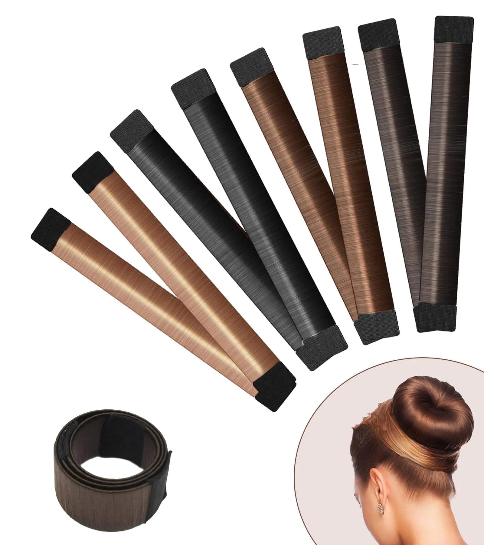 YANVIPERISK Hair Bun Maker 4 Pcs Magic Hair Donut for Kids & Women | DIY Shaper for Easy Ballerina Hairstyles | Hair Donuts for Buns | Bun Maker for Long Hair HejK.com Marketplace LLC