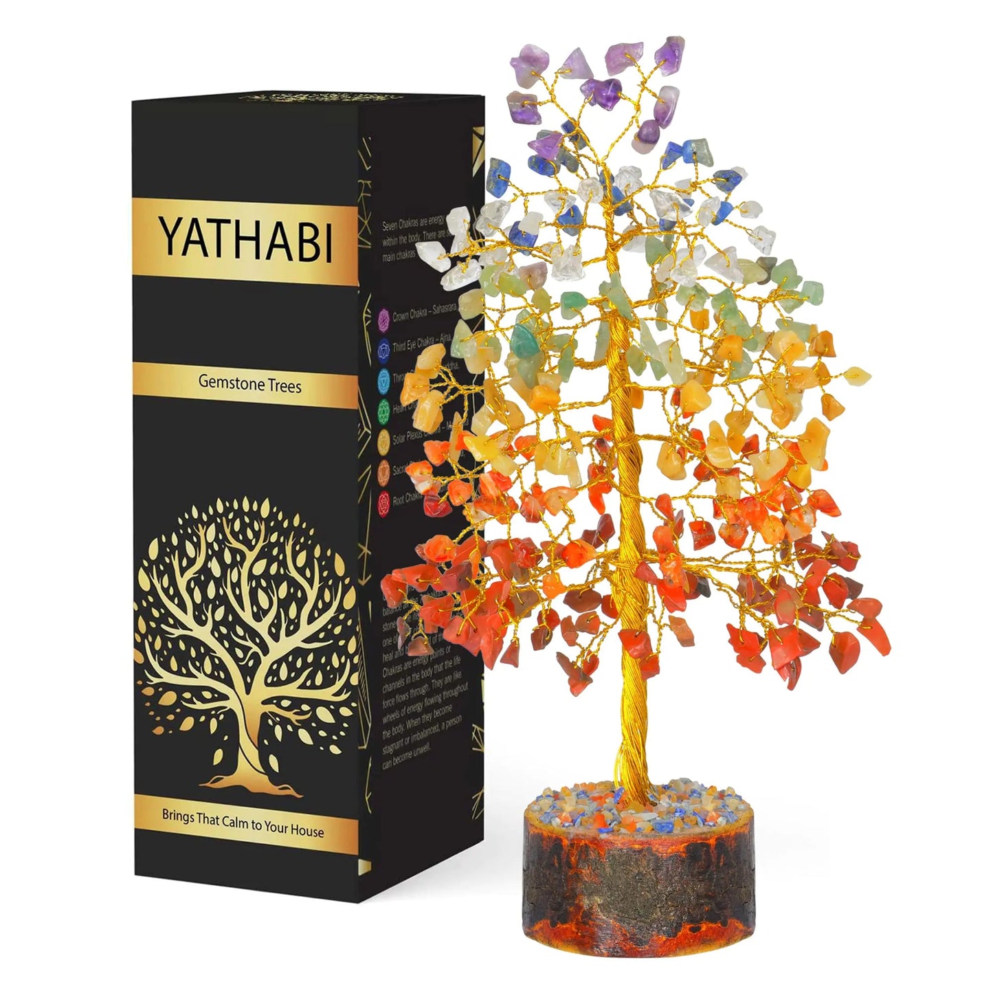 YATHABI Jade Tree Decor - Crystal Tree - Spiritual Things - Green Jade Crystals - Feng Shui Crystals and Stones - Crystal Tree of Life - Gemstones Tree - Jade Stone Bonsai Tree - Good Luck Gifts HejK.com Marketplace LLC