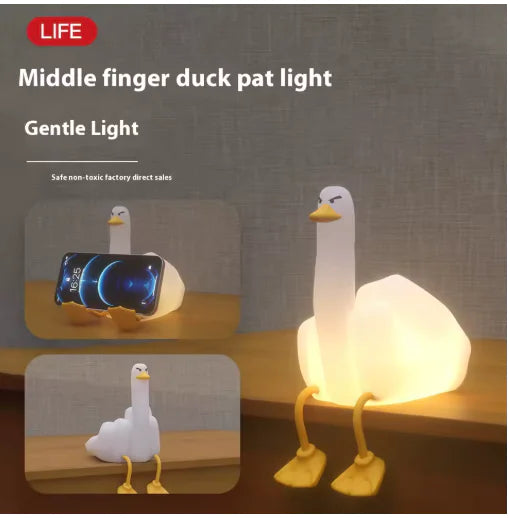 Rechargeable Middle Finger Duck Night Light WEM Support (www.WEM.support)