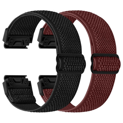 22mm Watch Bands for Garmin Fenix 8 47mm/Fenix E 47mm/Fenix 7/Fenix 7 Pro/Fenix 6/Fenix 6 Pro/Fenix 5/5 Plus/Instinct 2/Epix Gen 2/Approach S62/S60 Band, Quickfit Elastic Nylon Strap Wristband