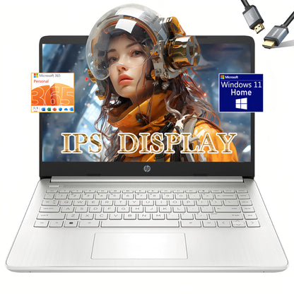 HP Laptop 14 Inch | Computadoras Laptop en Oferta | Microsoft Office 365 | Windows 11 | Intel Pentium N5030 | Long Battery Life | USB C | w/HDMI Cable (32GB RAM |1TB PCIE SSD)