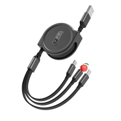 3 in 1 Retractable USB Cable WEM Support (www.WEM.support)
