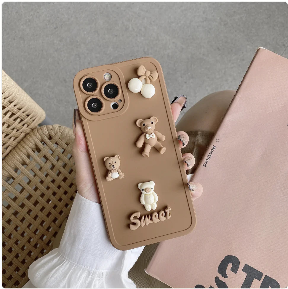 3D Bear & Rabbit Angel Eyes Phone Case for iPhone 13/12 Pro Max WEM Support (www.WEM.support)