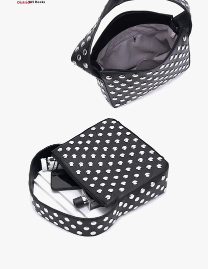 Rivet Black Metal Motorcycle Underarm Bag WEM Support (www.WEM.support)