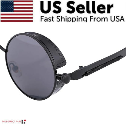 Retro Round Polarized Sunglasses Men Women Vintage Gothic Steampunk Glasses WEM Support (www.WEM.support)