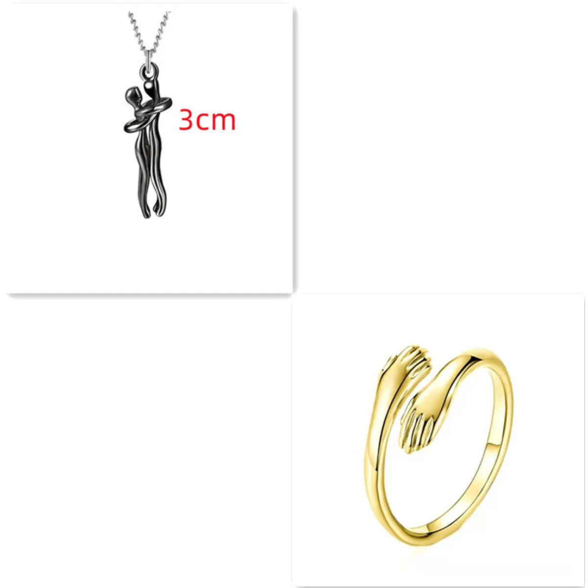 Couple Hugging Pendant Necklace for Women WEM Support (www.WEM.support)