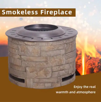 Stackstone Look Smokeless Firepit With Wood PelletTwigWood As The Fuel WEM Support (www.WEM.support)