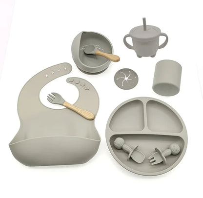 Conjunto de Talheres de Silicone para Alimentação de Bebês