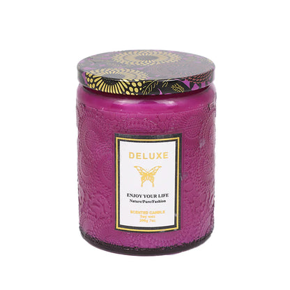 Embossed Glass Soy Aromatherapy Candles WEM Support (www.WEM.support)
