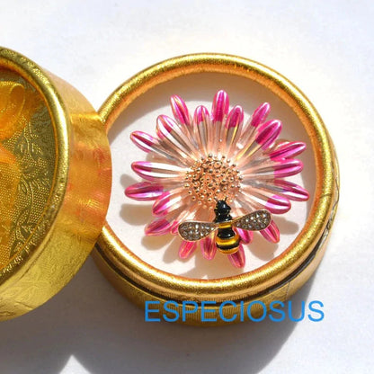 Bee in Pink Flower WEM Support (www.WEM.support)