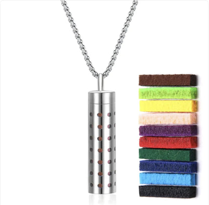 316L Stainless Steel Perfume Oil Diffuser Necklace WEM Support (www.WEM.support)