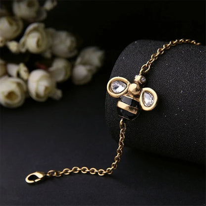 Simple Bee Bracelet with Dangle WEM Support (www.WEM.support)