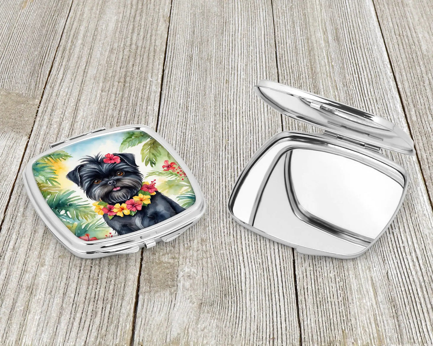 Affenpinscher Luau Compact Mirror WEM Support (www.WEM.support)