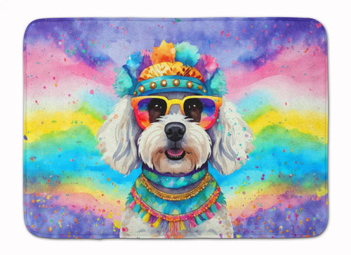 Bichon Frise Hippie Dawg Memory Foam Kitchen Mat WEM Support (www.WEM.support)