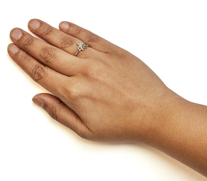 Anillo de Declaración de Árbol de Palma con Diamantes 1/10 Cttw en Oro Amarillo de 10K (Color H-I, Claridad I1-I2) WEM Support (www.WEM.support)