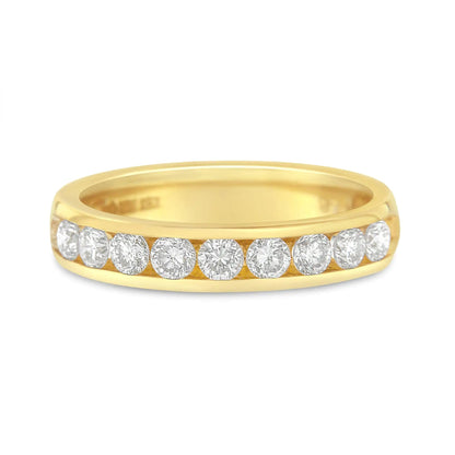 18K Yellow Gold Diamond Wedding Band Ring (1 Cttw, H-I Color, SI2-I1 Clarity) WEM Support (www.WEM.support)