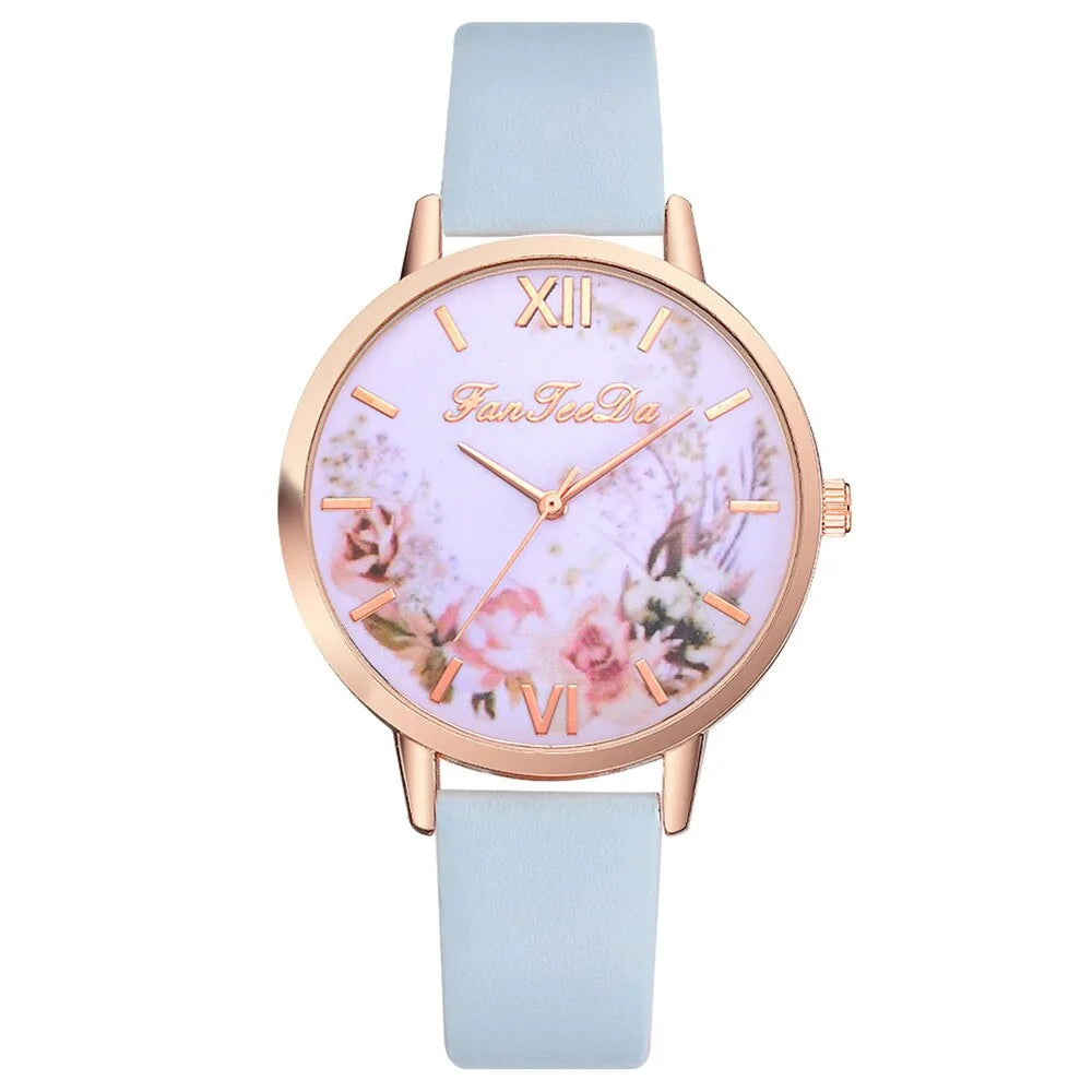 Tan Strap Floral Bee Watch WEM Support (www.WEM.support)