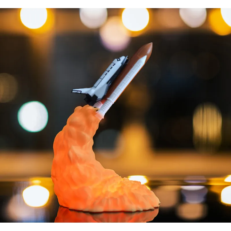 3D Print Rocket Space Shuttle Lamp Night Lamp WEM Support (www.WEM.support)