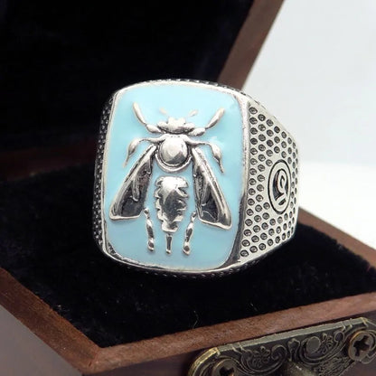 Signet Bee Ring (Class Ring Style) WEM Support (www.WEM.support)