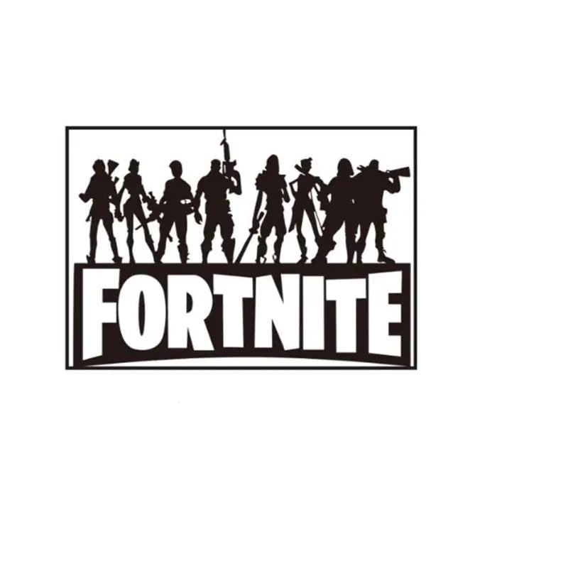 3D wall sticker decal of characters from the video game Fortnite, depicting a scene with multiple characters engaging in an activity.