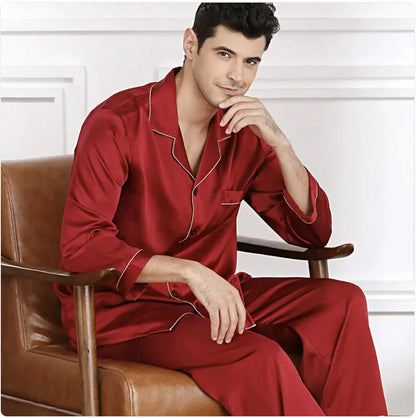Silk Long-Sleeve Pajama Set for Spring & Summer WEM Support (www.WEM.support)