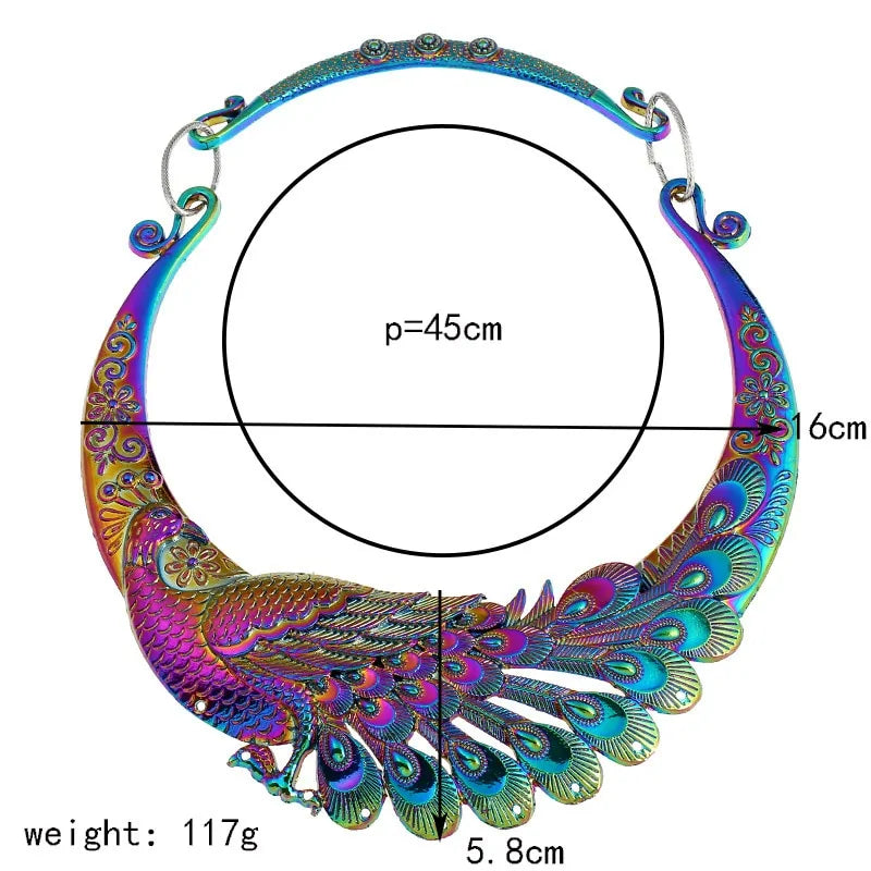 Bohemian Peacock Choker Necklace WEM Support (www.WEM.support)