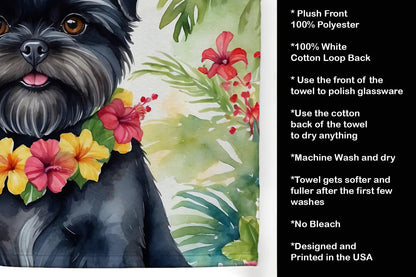 Affenpinscher Luau Kitchen Towel WEM Support (www.WEM.support)