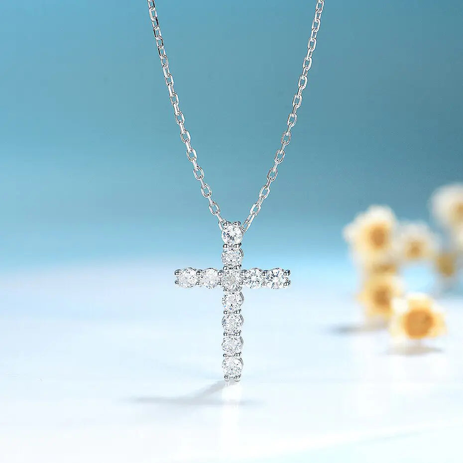 Moissanite Cross Pendants For Women WEM Support (www.WEM.support)