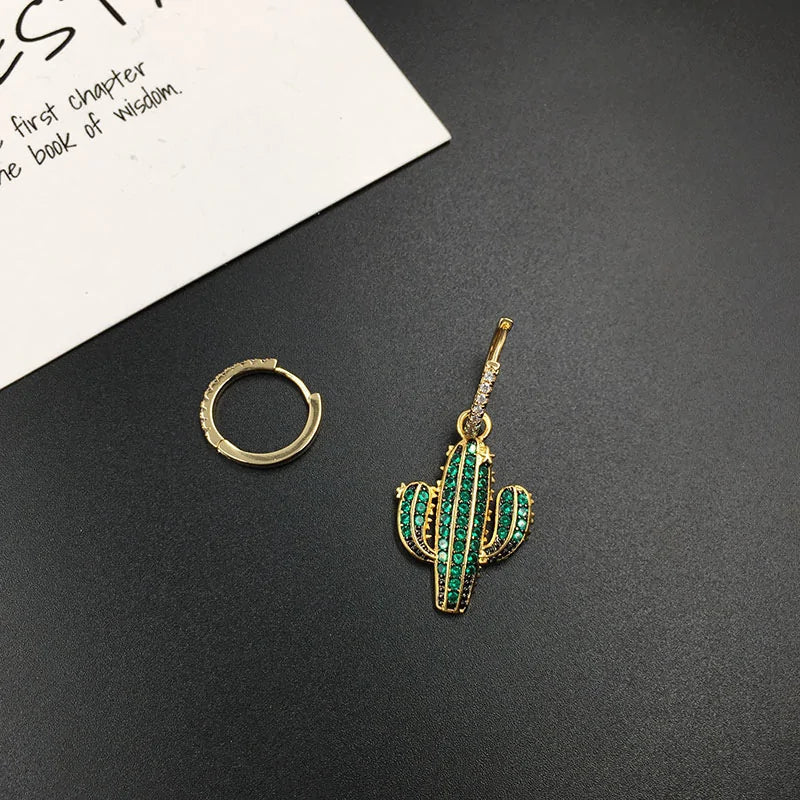 Summer Green Cactus Monaco Earrings WEM Support (www.WEM.support)