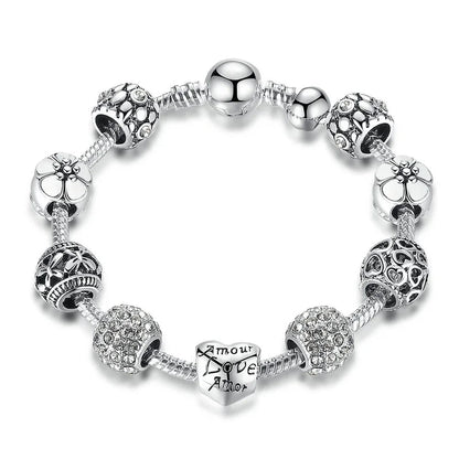 Antique Silver Charm Bracelet WEM Support (www.WEM.support)