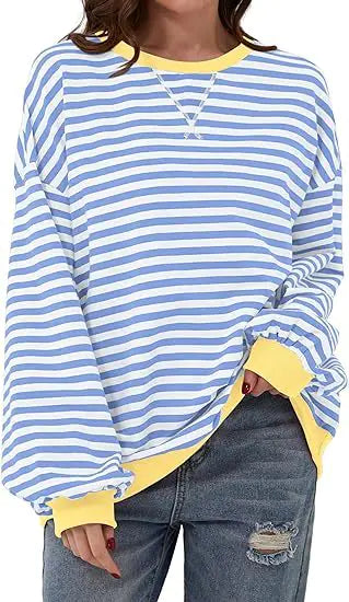 Striped Sweatshirt In Contrasting Colors WEM Support (www.WEM.support)