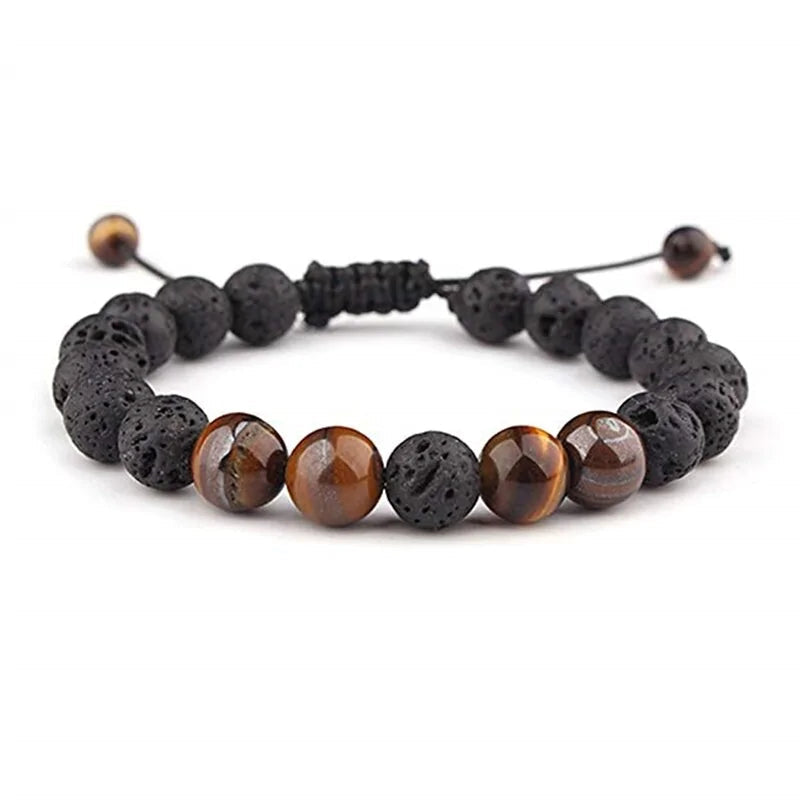 Adjustable Lava Rock Stone Bracelet WEM Support (www.WEM.support)