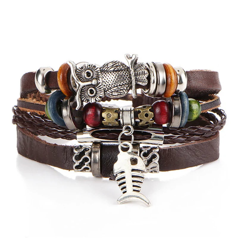 Multilayer Leather Bracelet WEM Support (www.WEM.support)