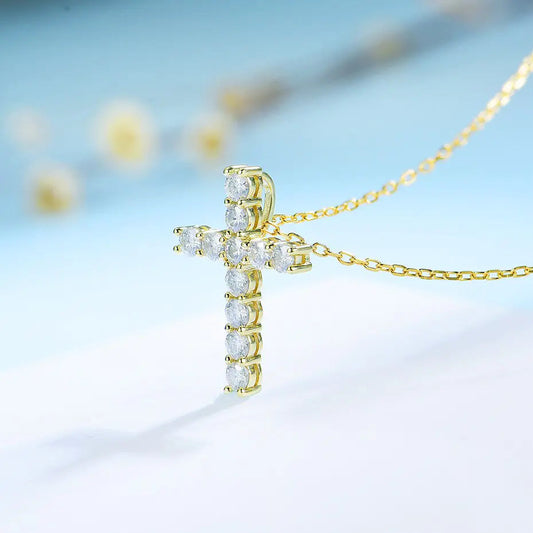 Moissanite Cross Pendants For Women WEM Support (www.WEM.support)
