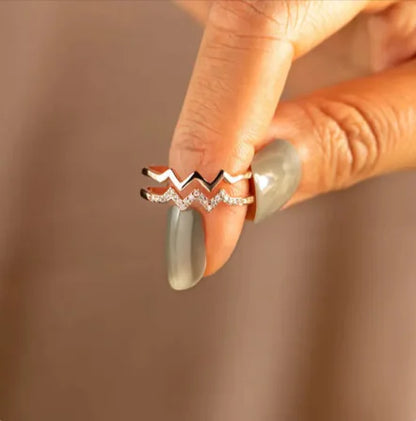 Adjustable Copper Heart Diamond Ring