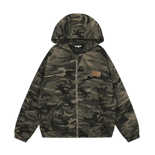 American Retro Camouflage Hooded Cotton Jacket For Men WEM Support (www.WEM.support)