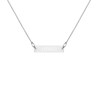 Sterling Silver Loved Bar Necklace WEM Support (www.WEM.support)