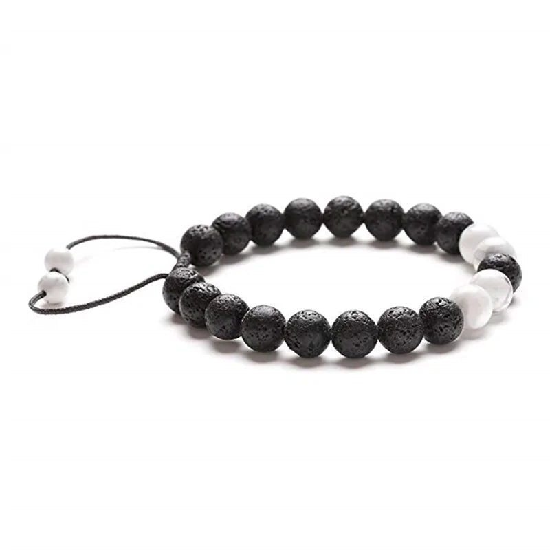 Adjustable Lava Rock Stone Bracelet WEM Support (www.WEM.support)
