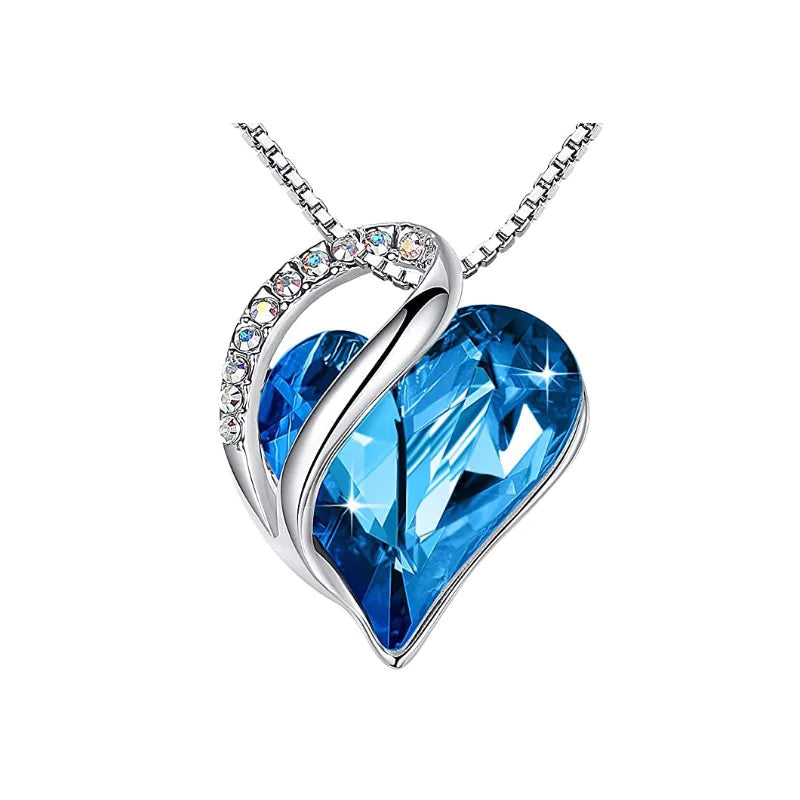 CrystalHeart Heart-Shaped Pendant Necklace WEM Support (www.WEM.support)