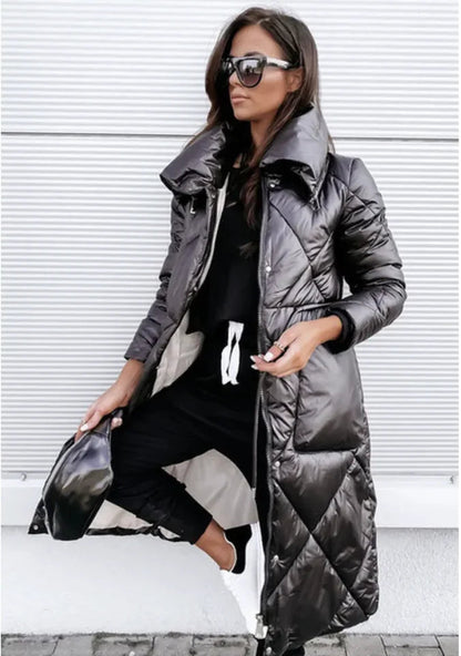 Plus Size Winter Long Fashion Coat WEM Support (www.WEM.support)