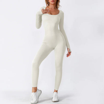 Seamless Yoga Jumpsuit Long Sleeve WEM Support (www.WEM.support)