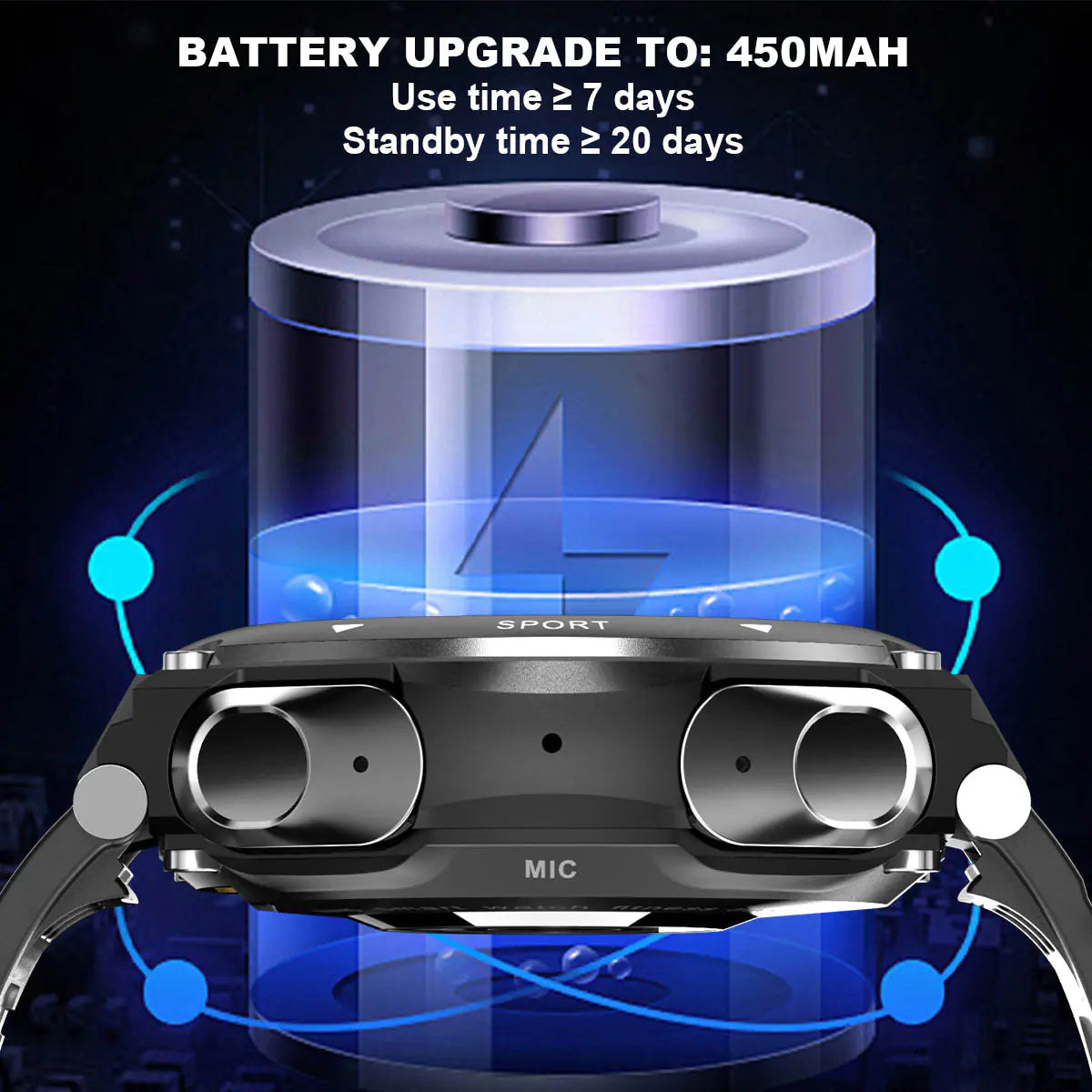 Smart Watch with Earbuds WEM Support (www.WEM.support)